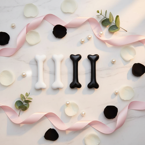 Barrettes cheveux os duo blanc noir acetate metal durable