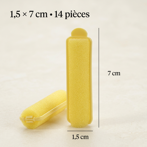 Bigoudis mousse jaune fins