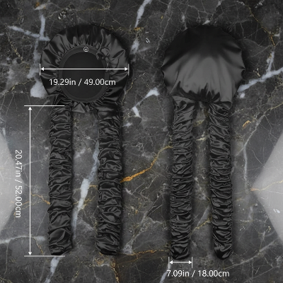 Bonnet en satin cheveux noir dimensions decor elegant