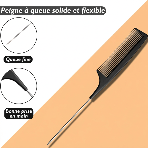 peigne-noir-a-queue-metallique-avec-caracteristique
