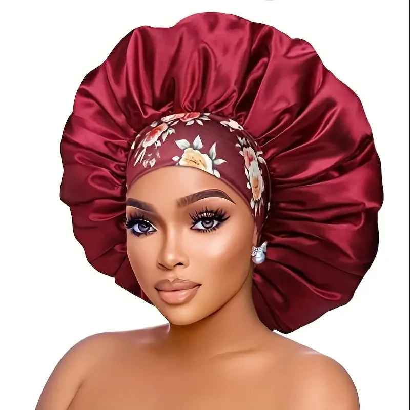 BONNET DE NUIT EN SATIN | TURBAN EXTRA LARGE