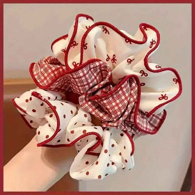 Chouchou cheveux | Pois et Carreaux Rouge