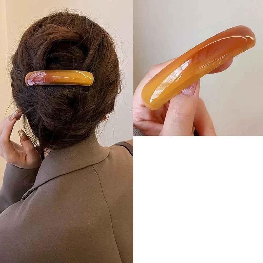 Barrette-cheveux-ambre-elliptique-chignon-fixe-style-naturel-elegant-tenue-fiable