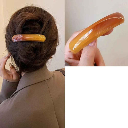 Barrette-cheveux-ambre-elliptique-chignon-fixe-style-naturel-elegant-tenue-fiable