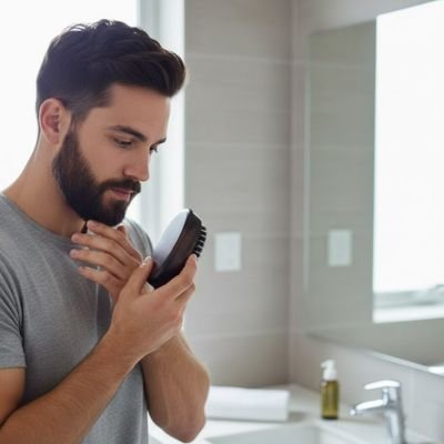 Brosse-à-barbe-homme-soignant-barbe-miroir-bain-style-masculin