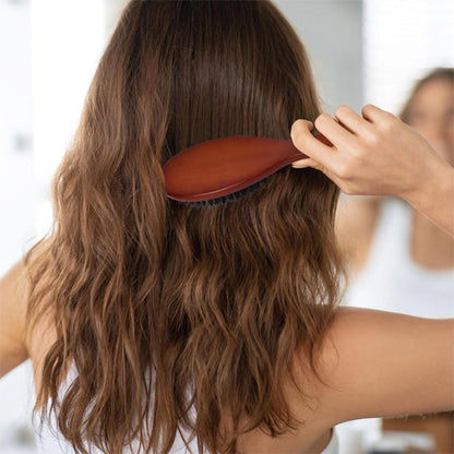 Brosse-à-cheveux-poil-de-sanglier-lissant-longue-chevelure-brune-ondulee-en-interieur