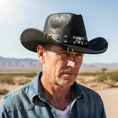 Chapeau-homme-cowboy-noir-clous-metal-style-western-aventure-rugged