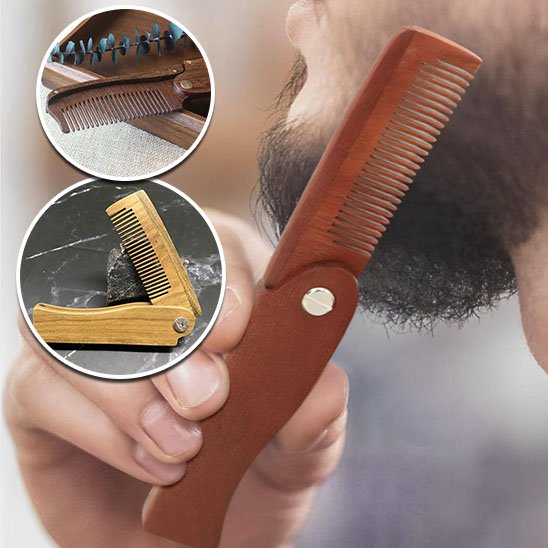Peigne-pliant-bois-santal-barbe-homme-soin-precision-compact-naturel-elegant
