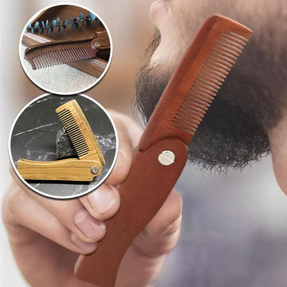 Peigne-pliant-bois-santal-barbe-homme-soin-precision-compact-naturel-elegant