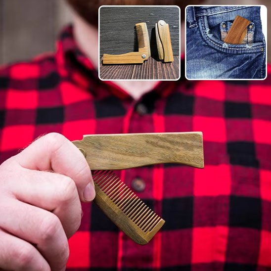 Peigne-pliant-bois-santal-poche-homme-style-rustique-compact-pratique-elegant