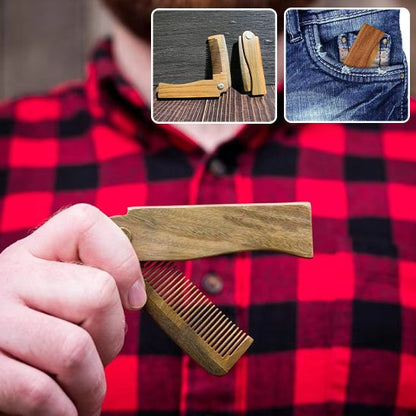 Peigne-pliant-bois-santal-poche-homme-style-rustique-compact-pratique-elegant