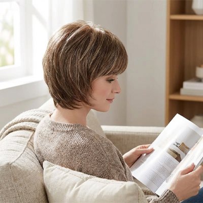 Perruque-femme-courte-blonde-effet-naturel-style-doux-confort-maison-look-relaxant-elegant