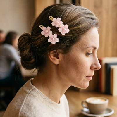 Pince-à-cheveux-fleur-rose-double-fixee-sur-cheveux-ondules-attaches-style-romantique