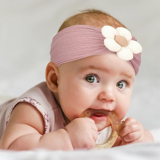 Bandeau bébé fille rose fleur douce accessoire cheveux confortable mignon nouveau ne
