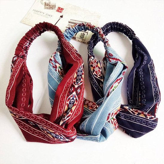 bandeau-cheveux-femme-trois-modele-rouge-bleu-marine