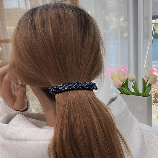 barrette cheveux femme elegante a perles maintient parfaitement demi-queue style raffine