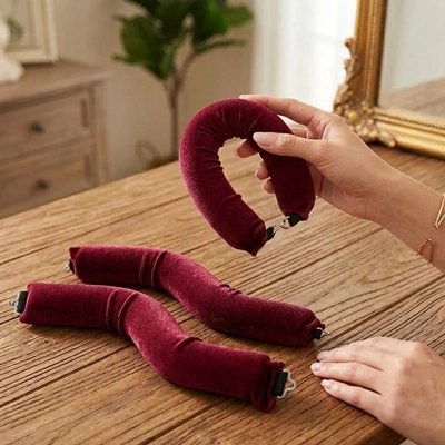 Bigoudis bandeau bordeaux flexible coiffure boucles femme