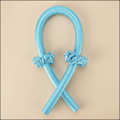 Bigoudis bleu fond beige