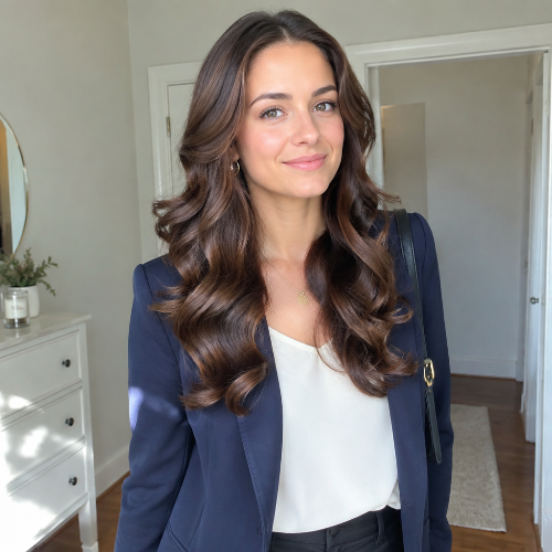 Bigoudis en satin cheveux ondules resultat femme prete partir travail