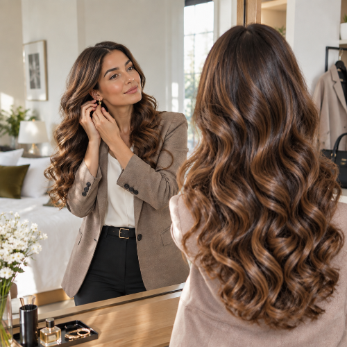 bigoudis en velours pour obtenir de longues boucles souples et volumineuses
