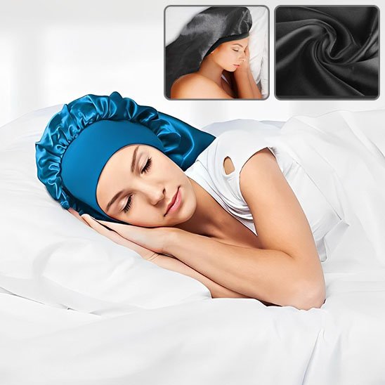 bonnet-en-satin-bleu-protection-cheveux-femme-sommeil-nuit-douceur-confort