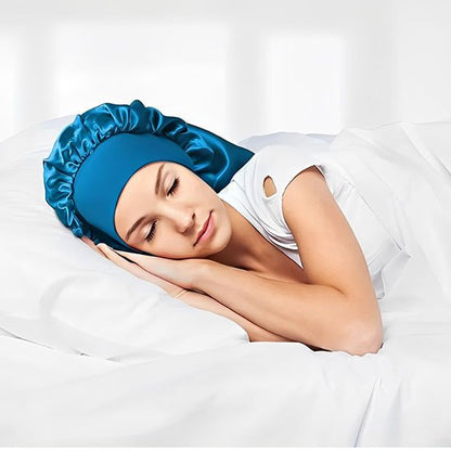 bonnet-en-satin-bleu-soyeux-nuit-confortable-protection-cheveux-sommeil-apaisant