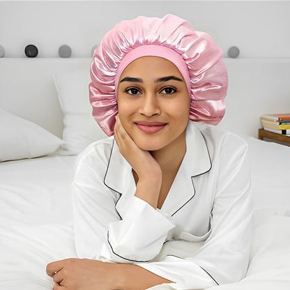 bonnet-en-satin-cheveux-rose-protegeant-cheveux-nuit-confort-douceur-repos-style-femme