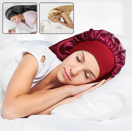bonnet-en-satin-rouge-noir-lavage-facile-protection-cheveux-nuit-confortable