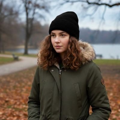 Bonnet femme hiver noir laine merinos coupe unisexe hiver parka