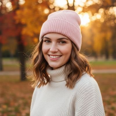 Bonnet femme hiver rose laine merinos lavable machine automne foret