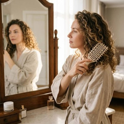 Brosse à cheveux bouclés pour definir les ondulations et limiter les frisottis