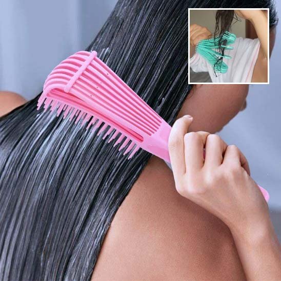 Brosse à cheveux démâlante rose cheveux mouilles noir