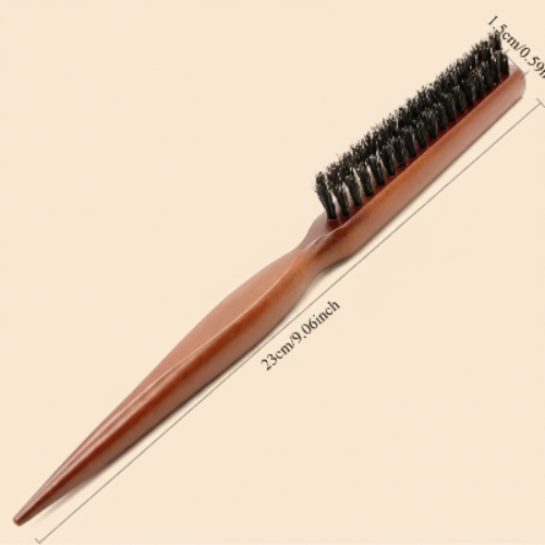Brosse à cheveux  poil de sanglier  fond beige