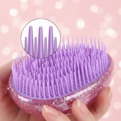 brosse-a-cheveux-violet-forme-oeuf-dent-silicone