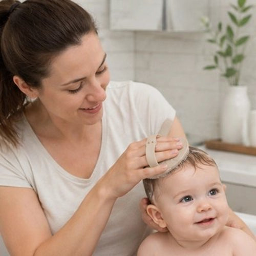 Brosse cheveux bébé pour un shampoing en douceur