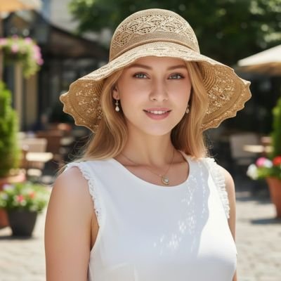 chapeau-femme-été-ajoure-soleil-terrasse-lumiere-style-elegant-detente-naturel
