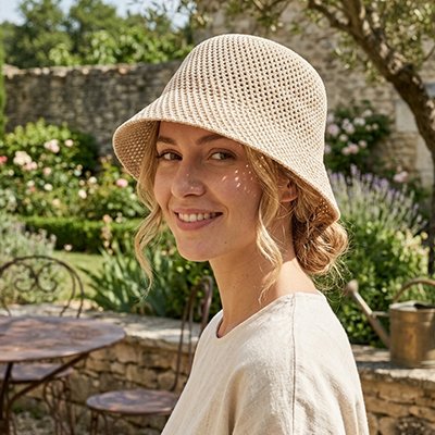 chapeau-femme-ete-femme-paille-beige-jardin-fleurs-lumiere-nature-elegance-detente-style