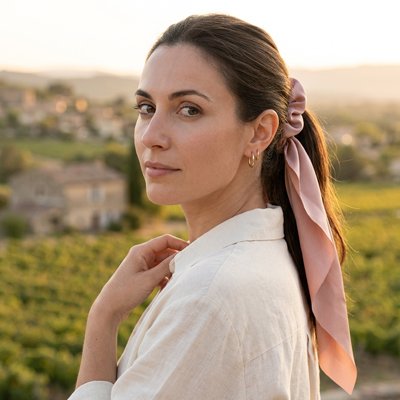 chouchou-cheveux-rose-femme-cheveux-attaches-style-elegant-soigne-exterieur-nature