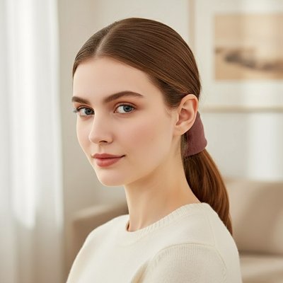 élastique-bandeau-cheveux-femme-attaches-elastique-marron-style-simple-elegant-soigne