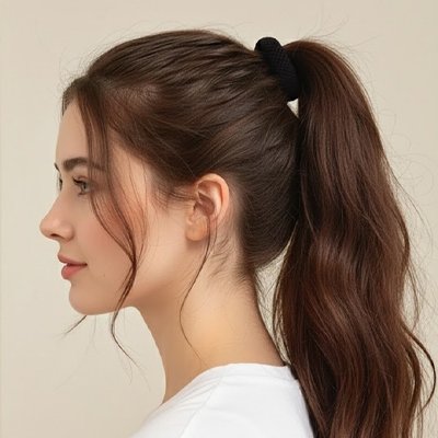 élastique cheveux femme dos queue haute attache noire