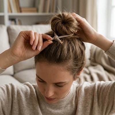 élastique-cheveux-marron-chignon-haut-maintien-fort