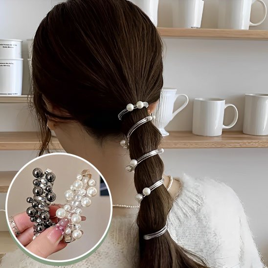 Elastique-cheveux-perles-argent-blanc-coiffure-tendance-femme-look-elegant-raffine