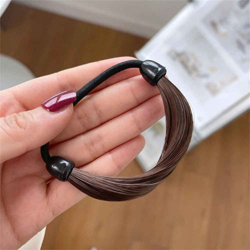 Élastique-pour-cheveux-marron-fonce