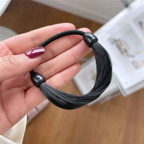 Élastique-pour-cheveux-noir-fonce