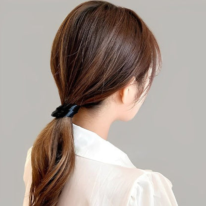 Élastique-pour-cheveux-noir-style-elegant-soigne-moderne-Femme-coiffure-queue-cheval