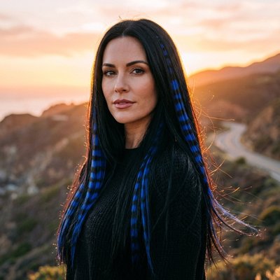 extension-cheveux-clip-bleu-noir-longue-ligne-droite-style-coucher-soleil-femme