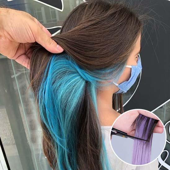 extension-clip-cheveux-brun-bleu-cache-longue-lisse-peekaboo-style-femme-salon