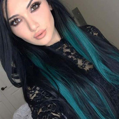 extension-clip-cheveux-noir-teal-longue-ligne-lisse-style-interieur-femme