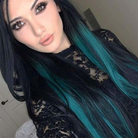 extension-clip-cheveux-noir-teal-longue-ligne-lisse-style-interieur-femme