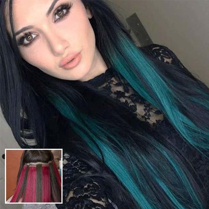 extension-clip-cheveux-noir-teal-longue-lisse-reflets-intenses-style-femme-salon